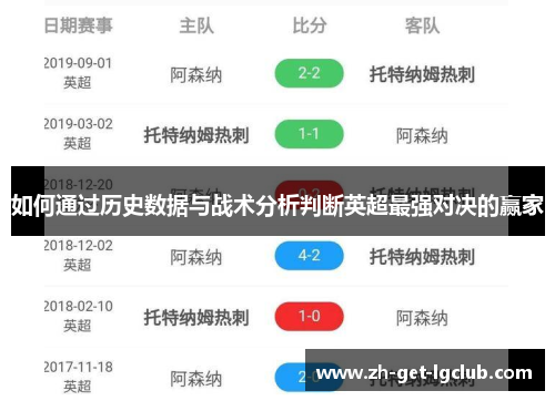 如何通过历史数据与战术分析判断英超最强对决的赢家